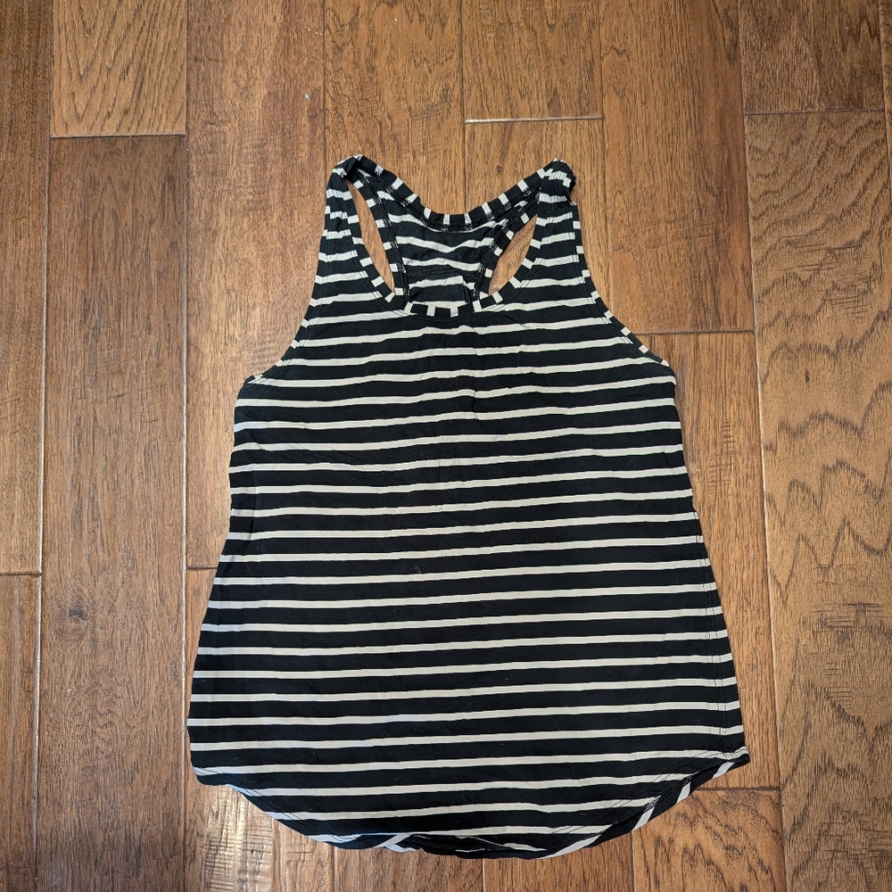 Striped Black and White Women's Tank Top